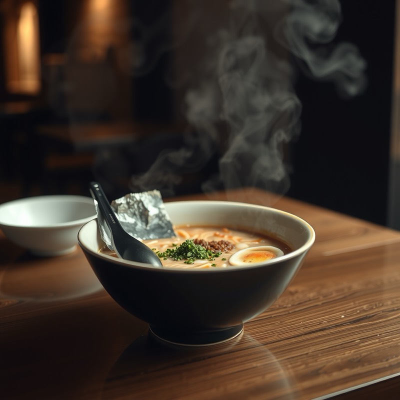 斜め45°で撮ったラーメン
