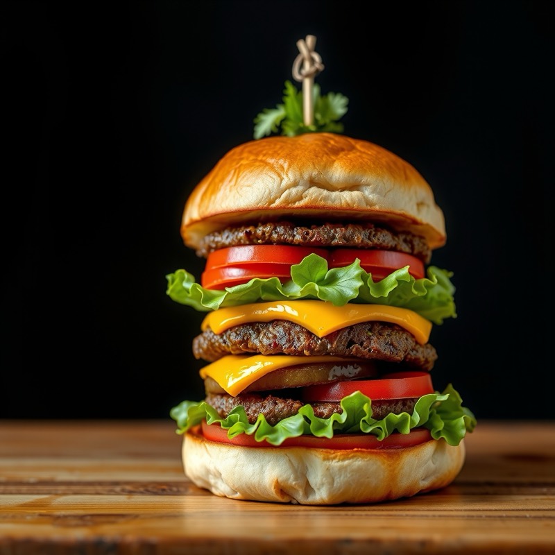 真横から撮ったハンバーガー